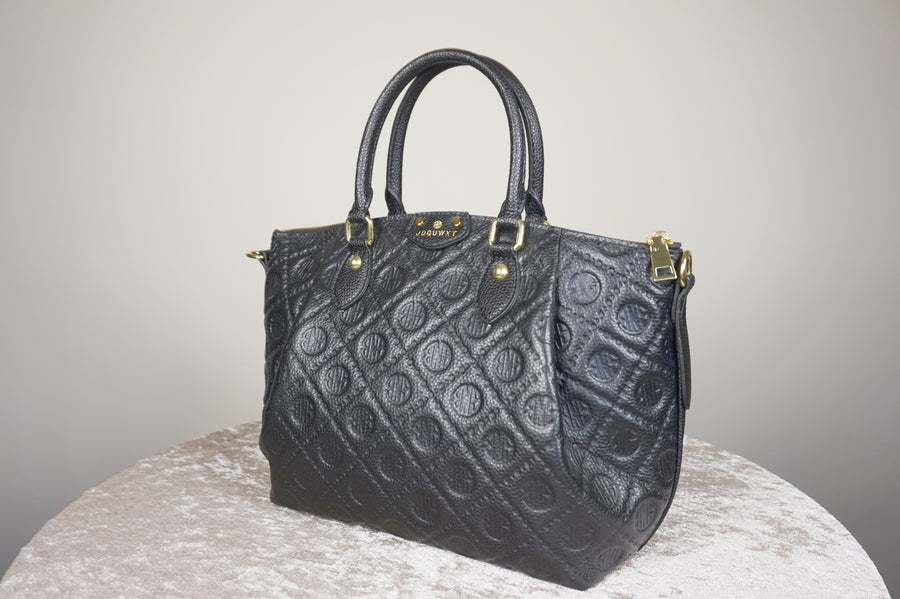 WLH-3108 Black Luxury Style Leather Handbag ( Queen's Favorite )