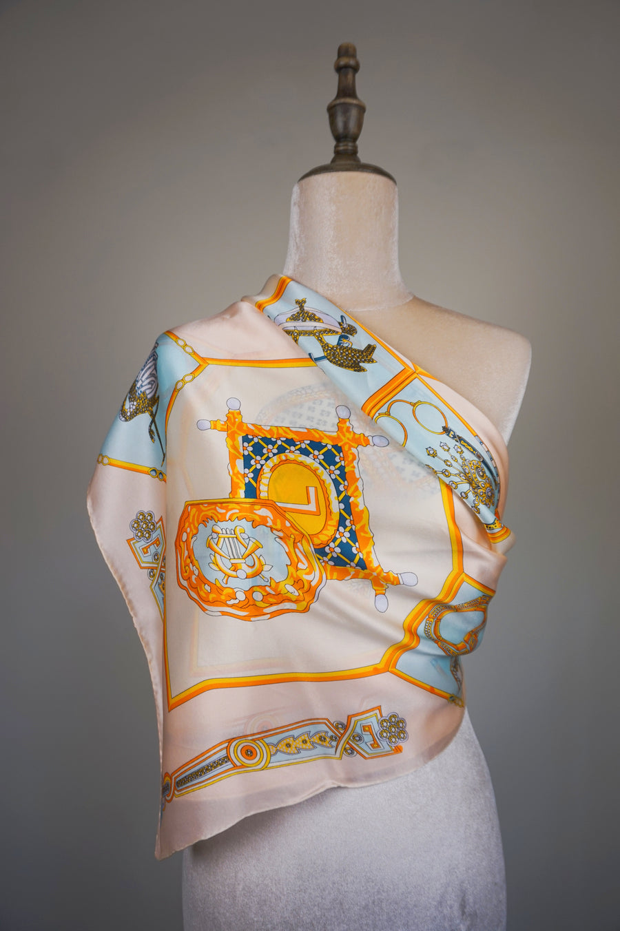 WSS-5801 Apricot Fire Balloon Silk Scarf