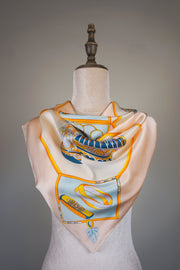 WSS-5801 Apricot Fire Balloon Silk Scarf