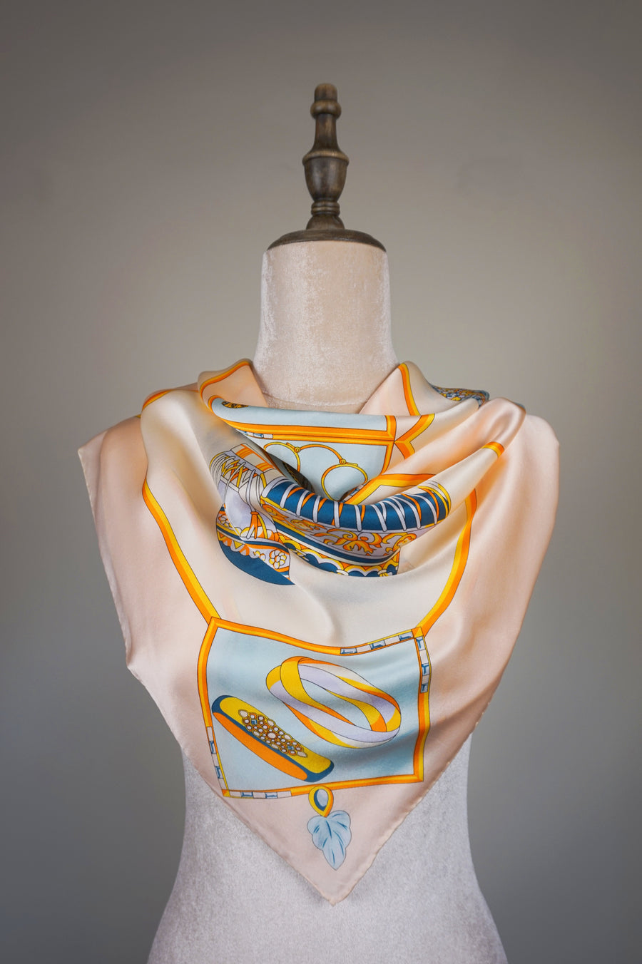 WSS-5801 Apricot Fire Balloon Silk Scarf