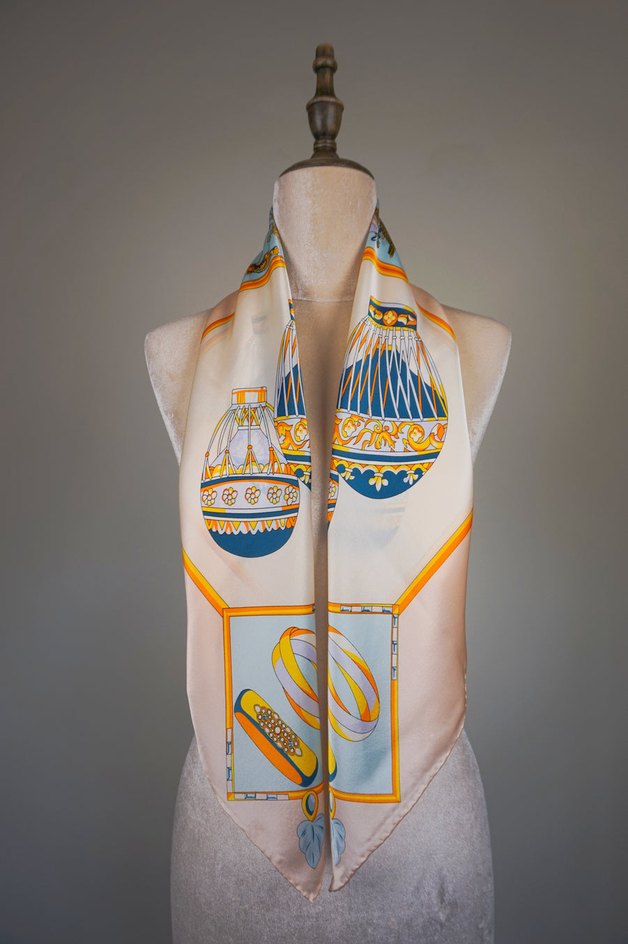 WSS-5801 Apricot Fire Balloon Silk Scarf