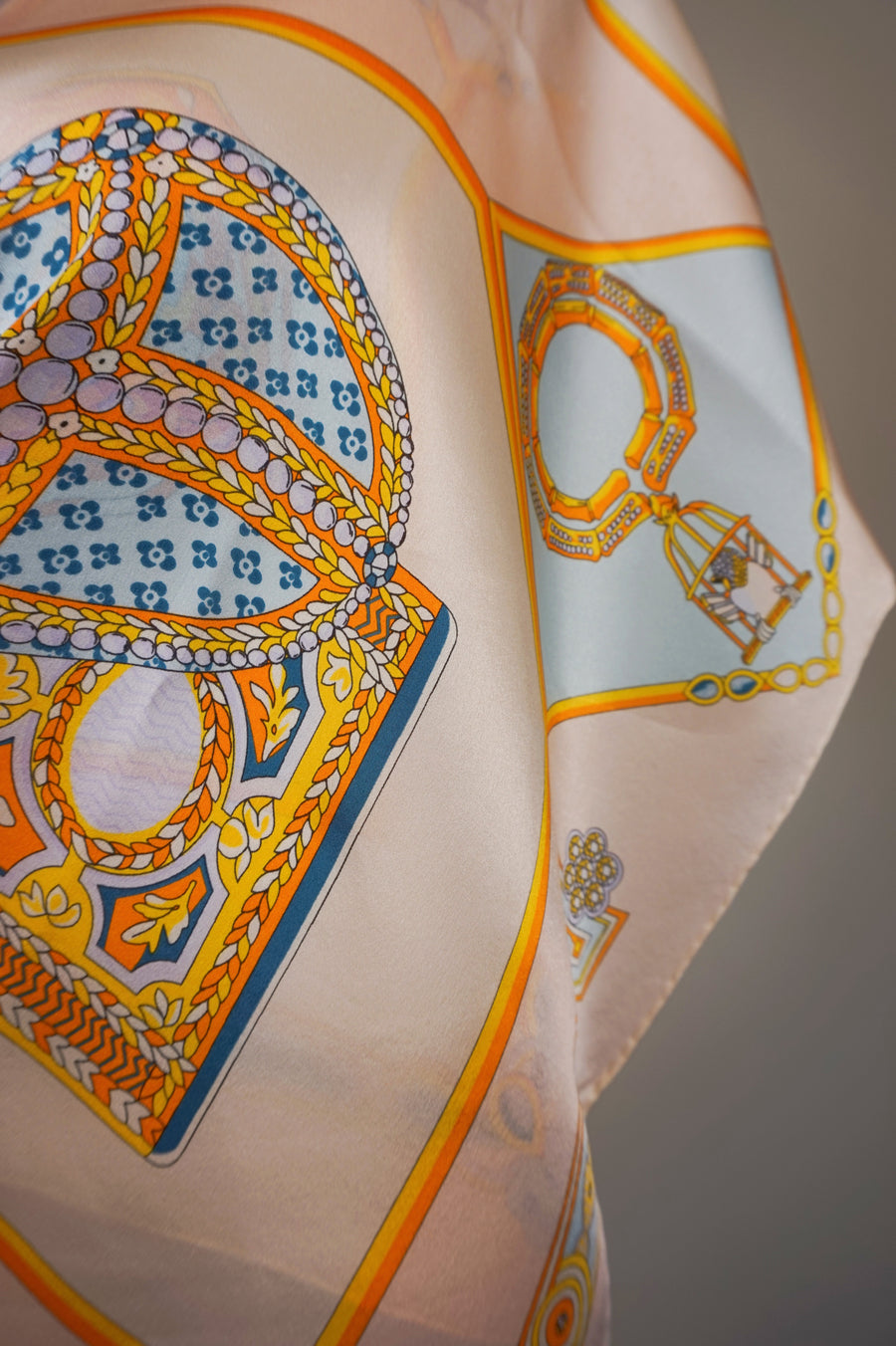 WSS-5801 Apricot Fire Balloon Silk Scarf