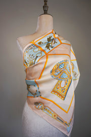 WSS-5801 Apricot Fire Balloon Silk Scarf