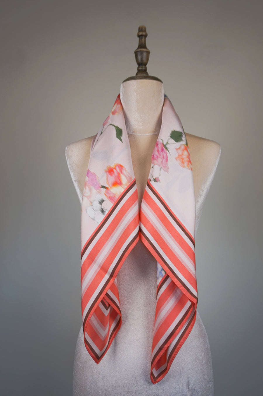 WSS-5804 Pink Impressionist Style Silk Scarf