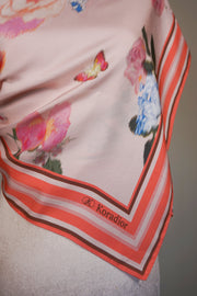 WSS-5804 Pink Impressionist Style Silk Scarf