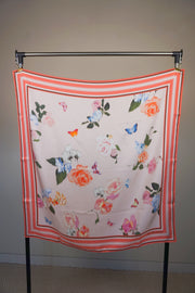WSS-5804 Pink Impressionist Style Silk Scarf