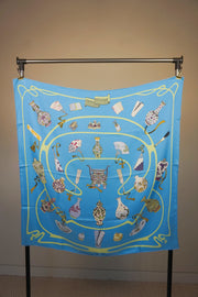 WSS-5802 Aqua Porcelain Silk Scarf