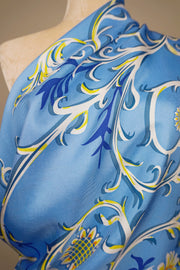 WSS-5809 Light Blue Elegant Style Silk Scarf