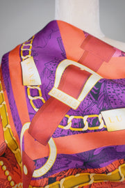 WSS-5810 Red Belts Luxury Style Silk Scarf ( little snagging problem )