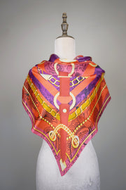 WSS-5810 Red Belts Luxury Style Silk Scarf ( little snagging problem )