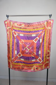 WSS-5810 Red Belts Luxury Style Silk Scarf ( little snagging problem )