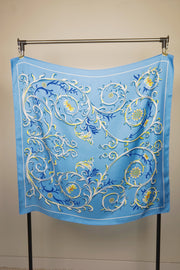 WSS-5809 Light Blue Elegant Style Silk Scarf