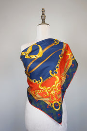 WSS-5812 Red Chains Luxury Style Silk Scarf