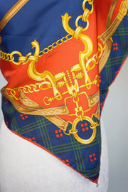 WSS-5812 Red Chains Luxury Style Silk Scarf