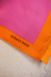 WSS-5817 Pink & Orange Luxury Style Silk Scarf