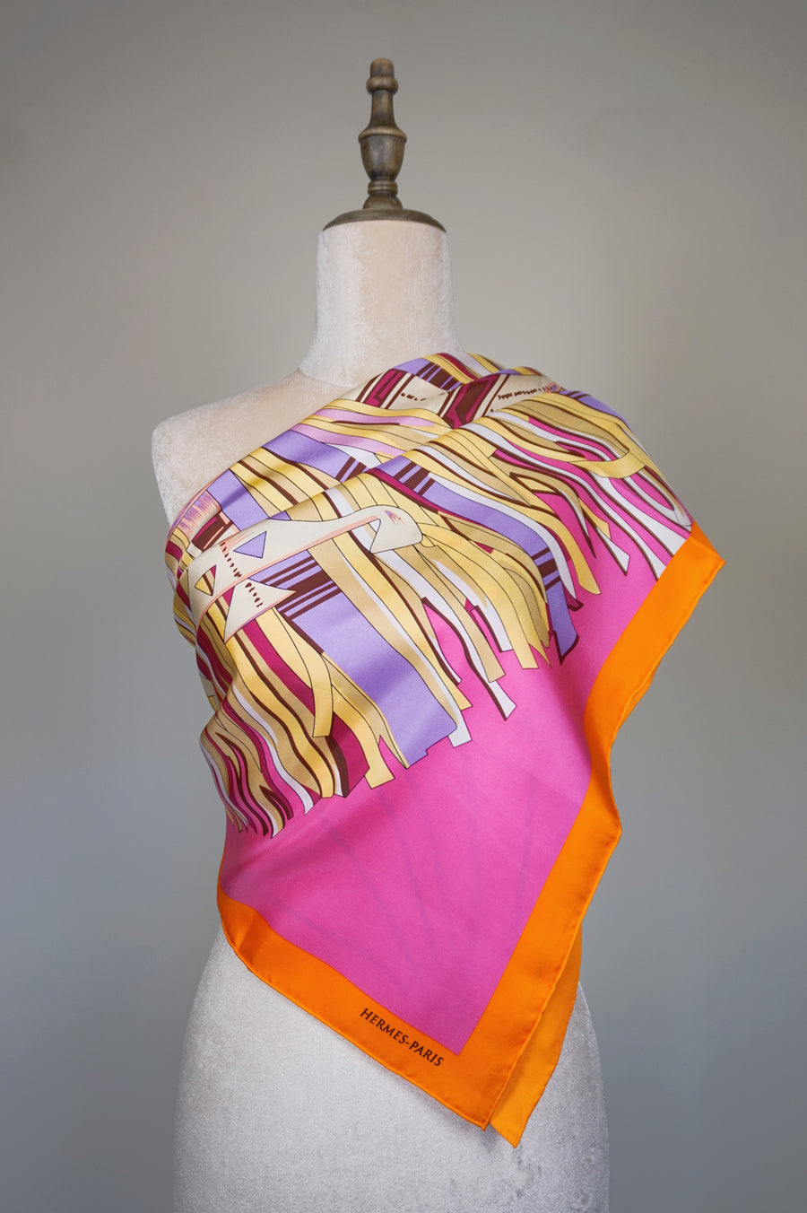 WSS-5817 Pink & Orange Luxury Style Silk Scarf