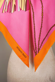 WSS-5817 Pink & Orange Luxury Style Silk Scarf