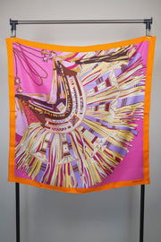 WSS-5817 Pink & Orange Luxury Style Silk Scarf