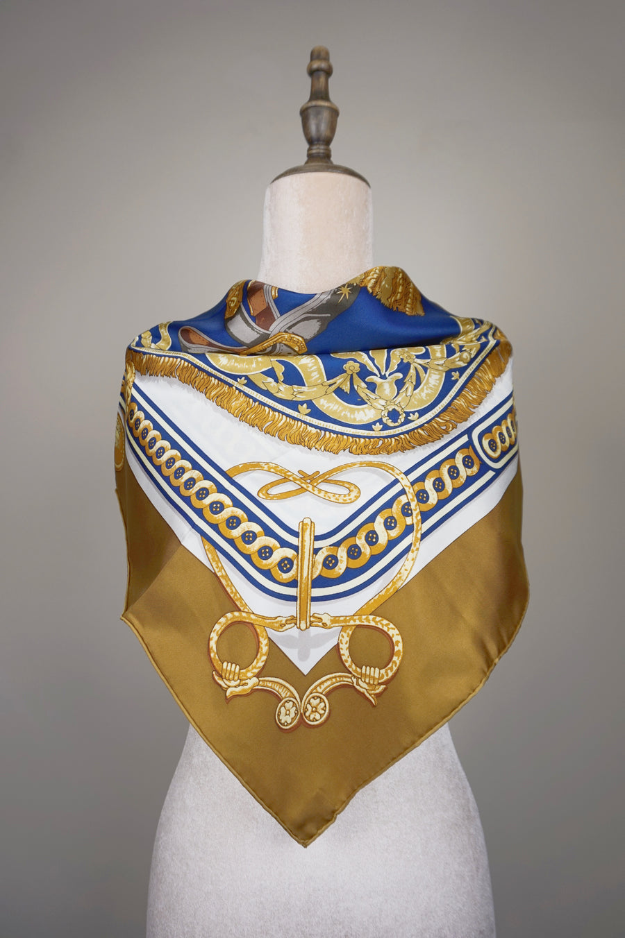 WSS-5821 Caramel Royal Harness Silk Scarf ( Queen's Favorite )