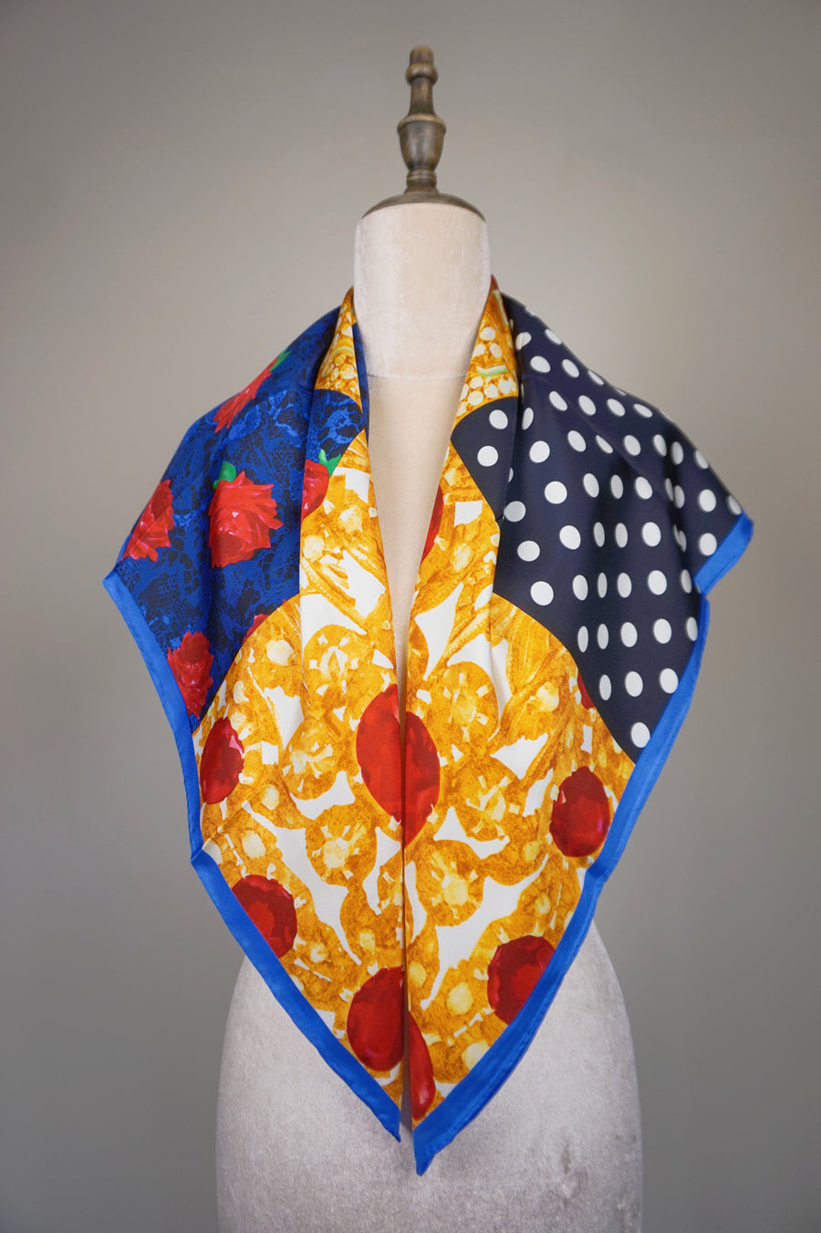 WSS-5830 Rose & Jewellery Luxury Style Silk Scarf ( Queen's Favorite )