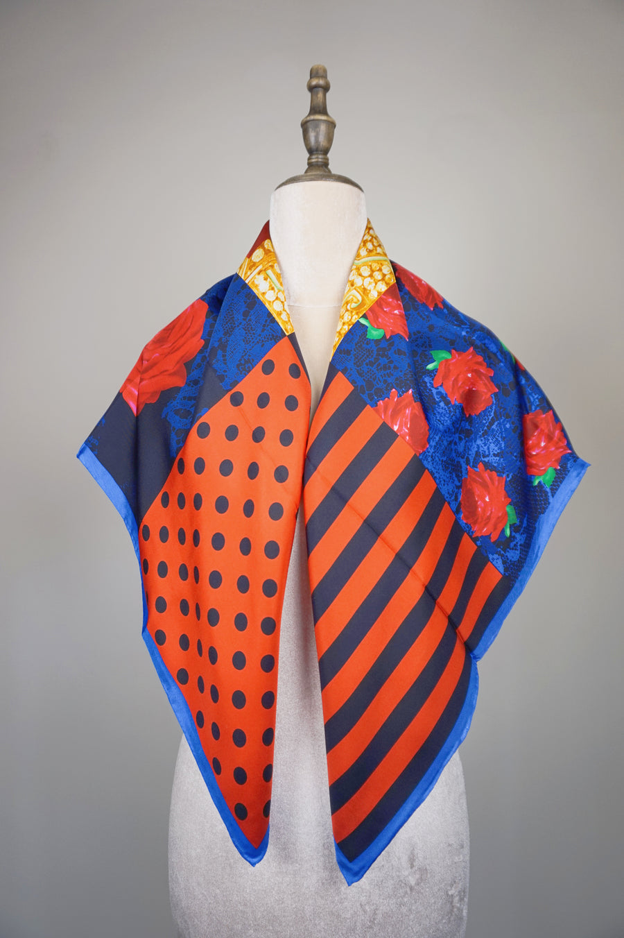WSS-5830 Rose & Jewellery Luxury Style Silk Scarf ( Queen's Favorite )