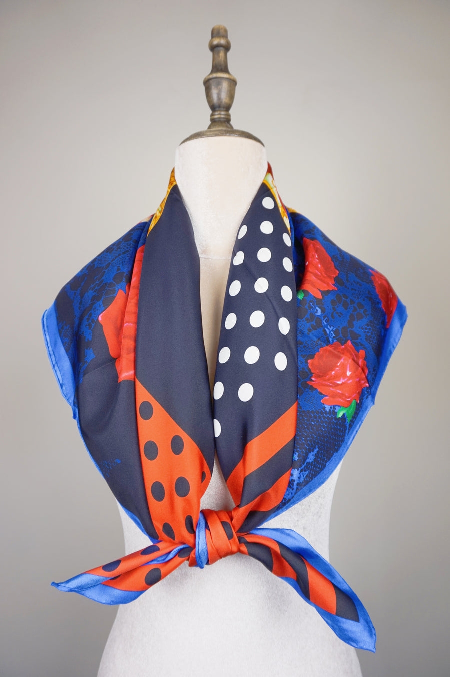 WSS-5830 Rose & Jewellery Luxury Style Silk Scarf ( Queen's Favorite )