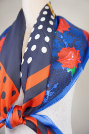 WSS-5830 Rose & Jewellery Luxury Style Silk Scarf ( Queen's Favorite )