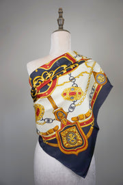 WSS-5831 Black Royal Jewellery Luxury Style Silk Scarf