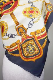 WSS-5831 Black Royal Jewellery Luxury Style Silk Scarf