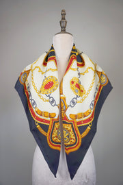 WSS-5831 Black Royal Jewellery Luxury Style Silk Scarf