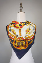 WSS-5831 Black Royal Jewellery Luxury Style Silk Scarf