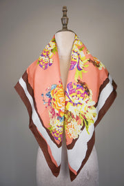 WSS-5832 Corak Flower Garden Luxury Style Silk Scarf