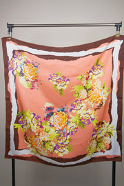 WSS-5832 Corak Flower Garden Luxury Style Silk Scarf