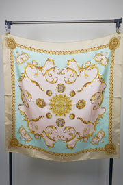 WSS-5824 Beige & Pink Luxury Style Silk Scarf