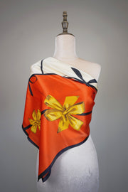 WSS-5833 Red & White Gift Wrapping Silk Scarf ( little snagging )
