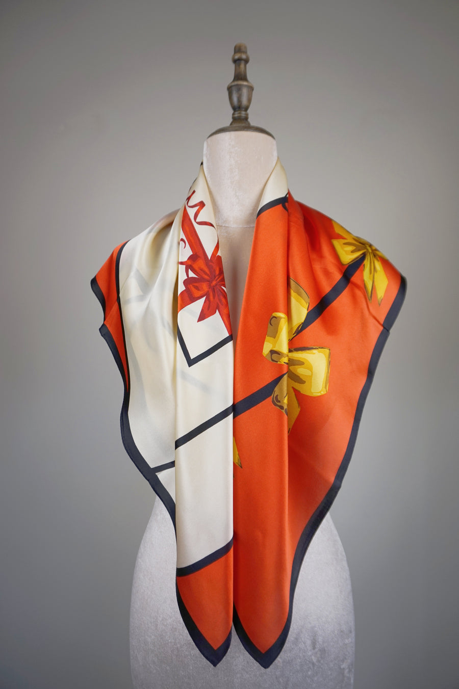 WSS-5833 Red & White Gift Wrapping Silk Scarf ( little snagging )
