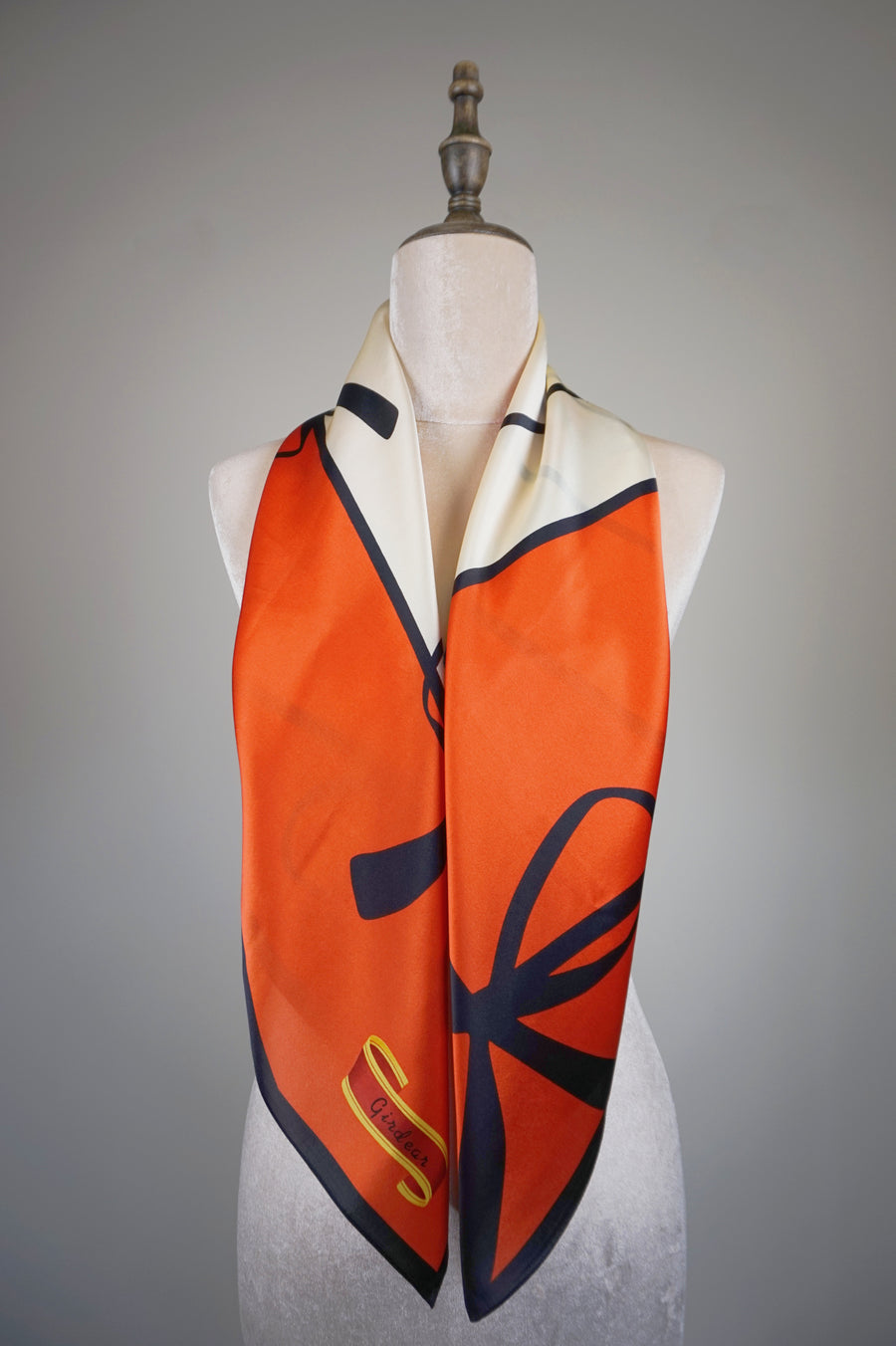 WSS-5833 Red & White Gift Wrapping Silk Scarf ( little snagging )