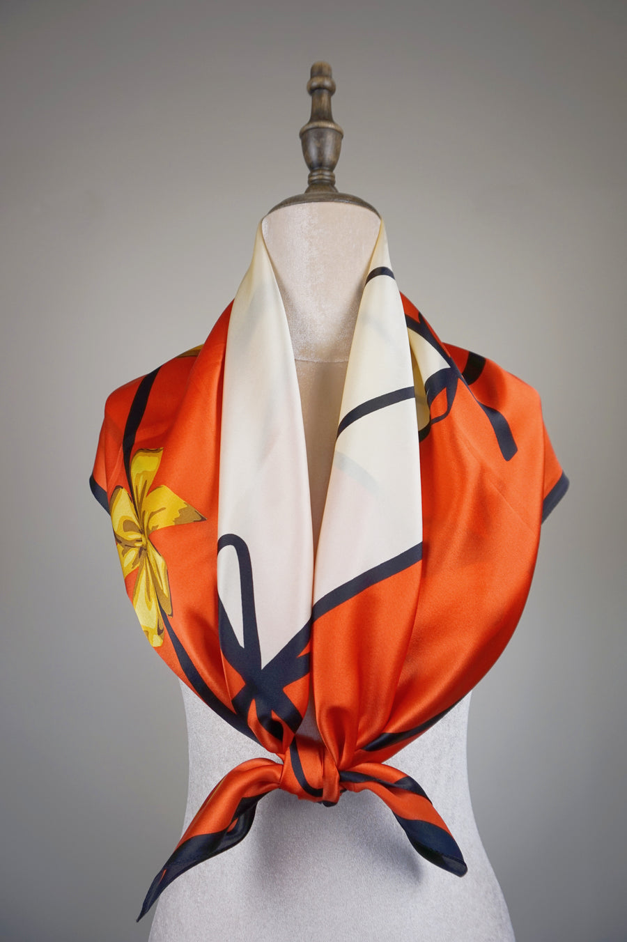 WSS-5833 Red & White Gift Wrapping Silk Scarf ( little snagging )