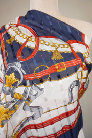 WSS-5834 Navy Blue Luxury Style Silk Scarf