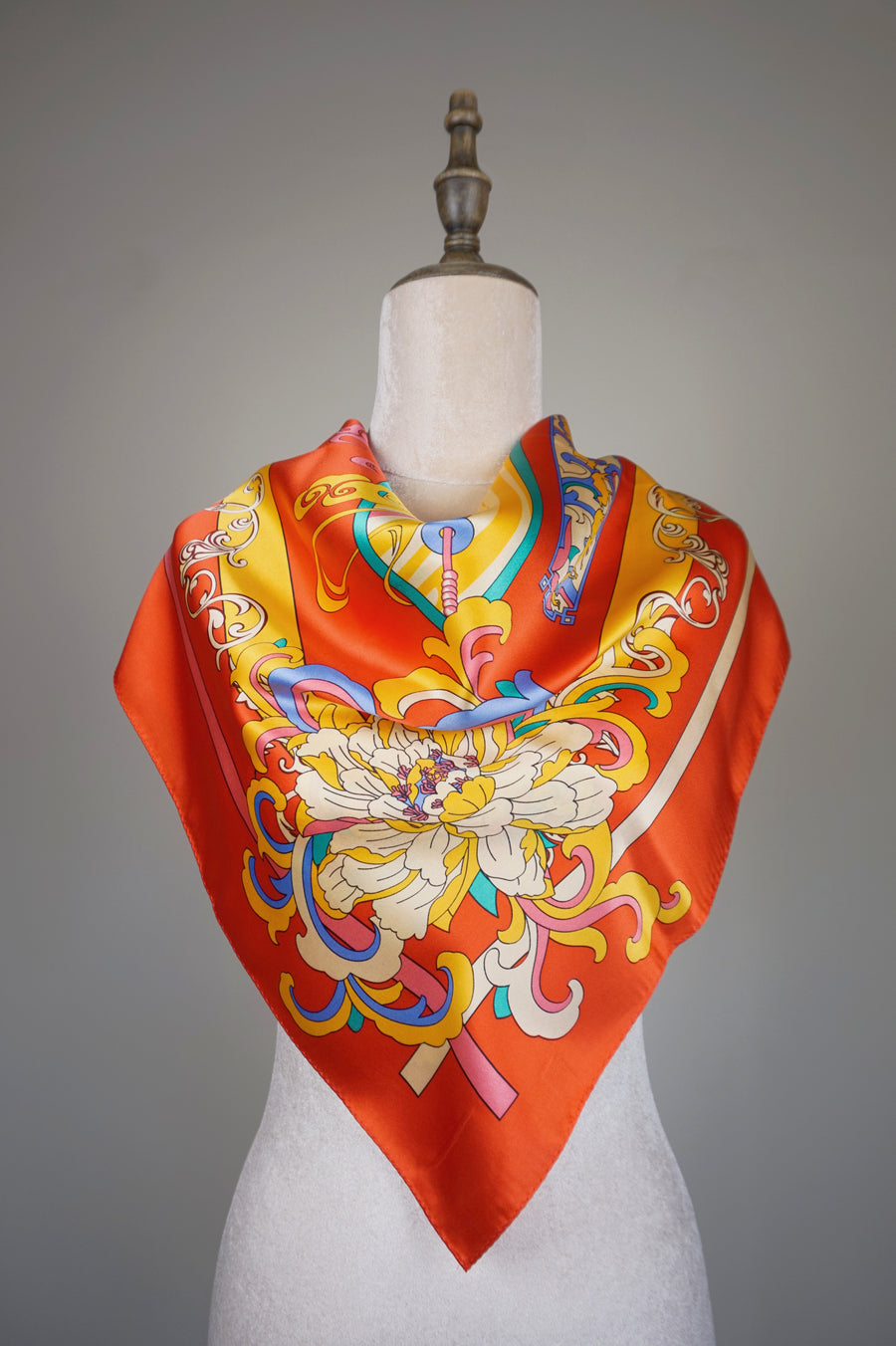 WSS-5835 Red Silk Road Legend Silk Scarf