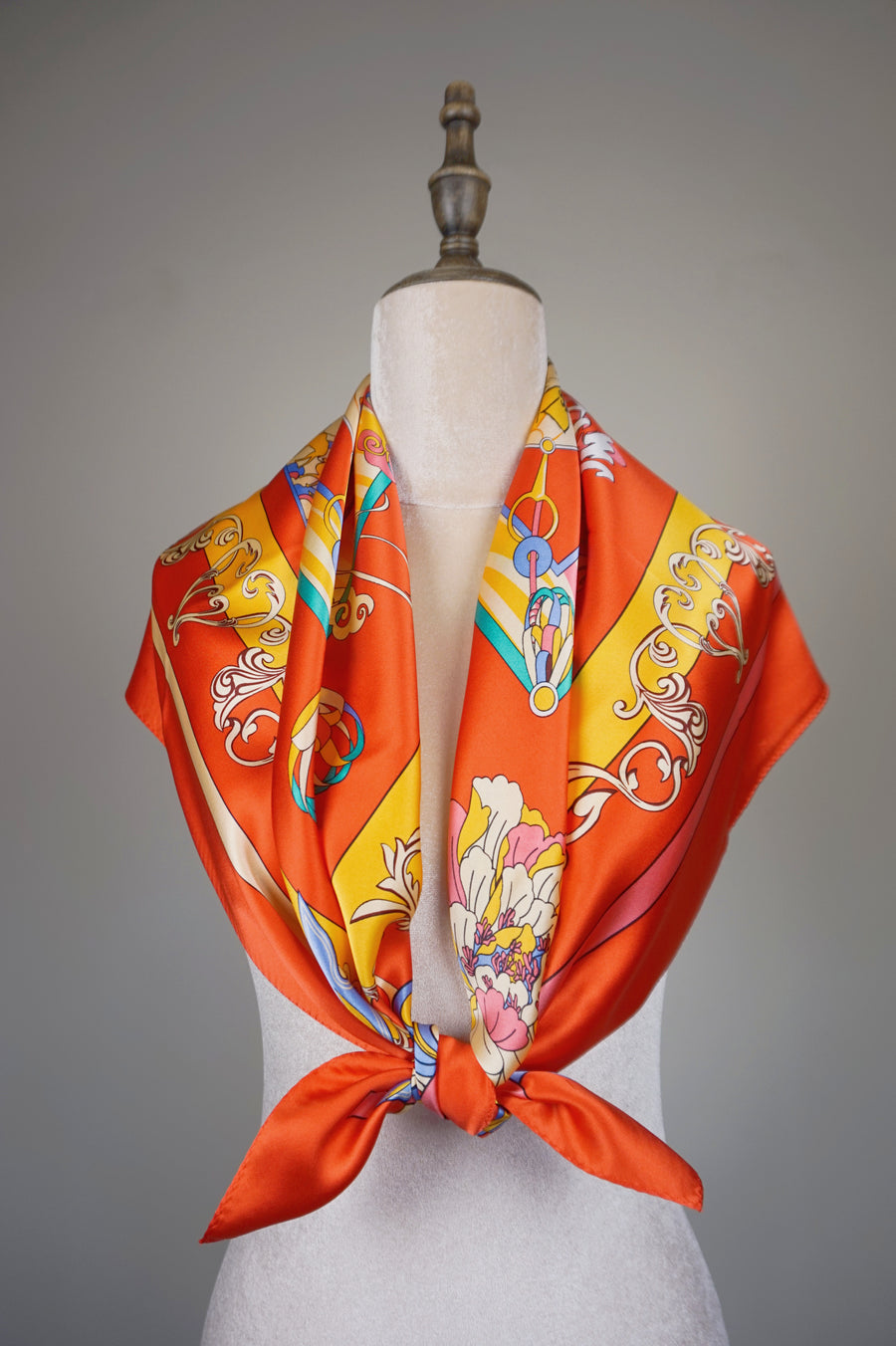 WSS-5835 Red Silk Road Legend Silk Scarf