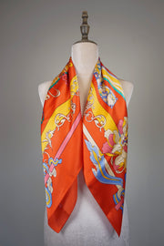 WSS-5835 Red Silk Road Legend Silk Scarf
