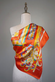WSS-5835 Red Silk Road Legend Silk Scarf