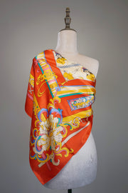 WSS-5835 Red Silk Road Legend Silk Scarf