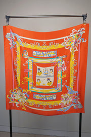 WSS-5835 Red Silk Road Legend Silk Scarf