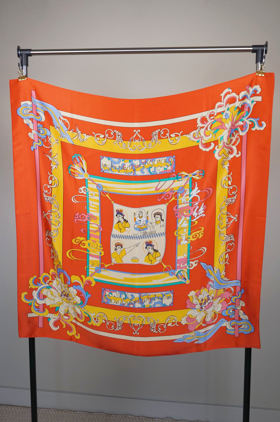WSS-5835 Red Silk Road Legend Silk Scarf