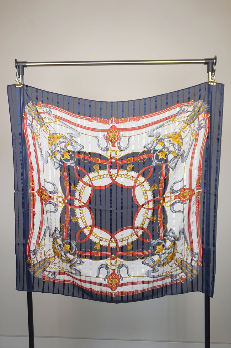 WSS-5834 Navy Blue Luxury Style Silk Scarf