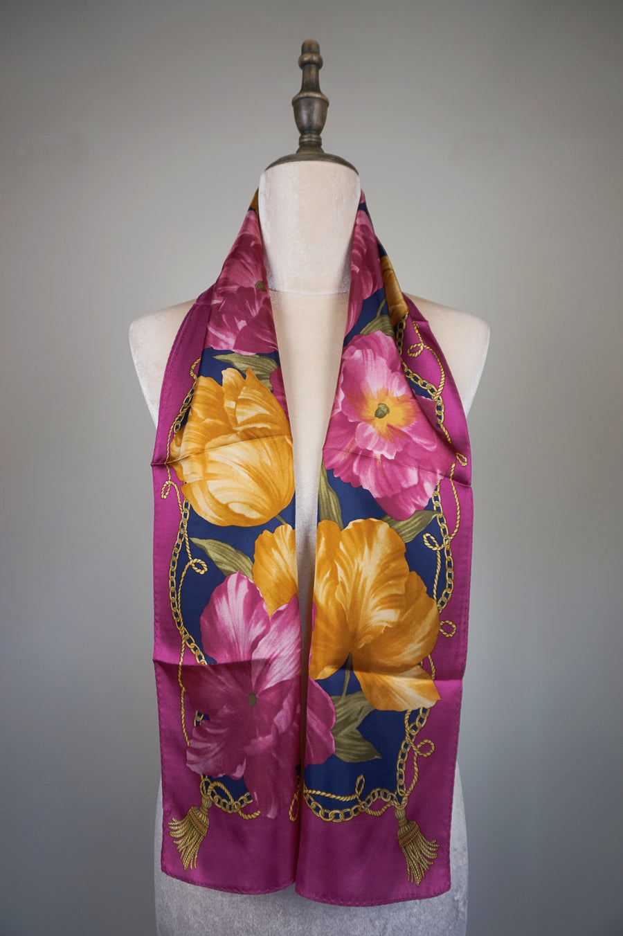WSS-5841 Plum Flower Feast Silk Scarf ( long size )