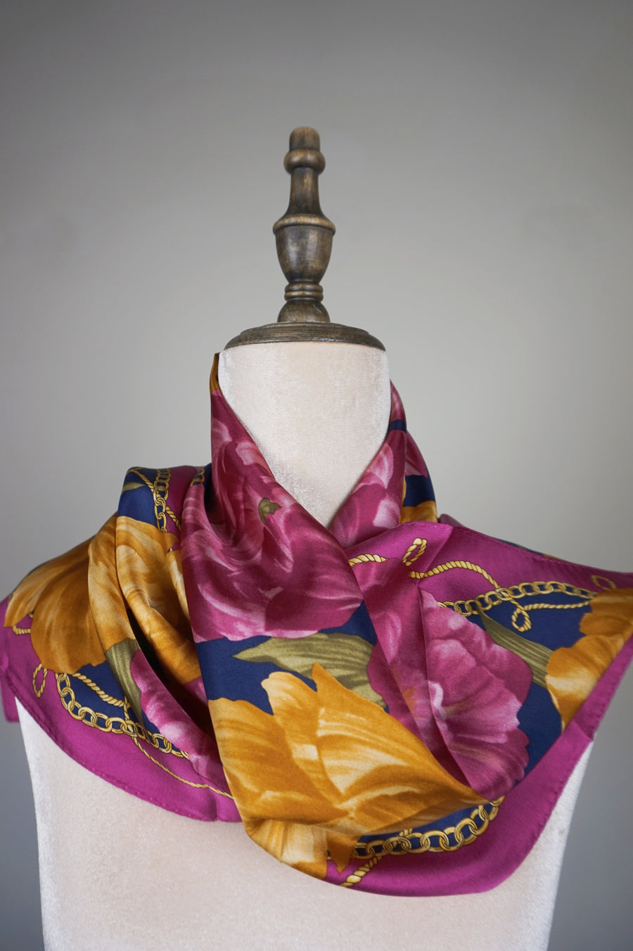 WSS-5841 Plum Flower Feast Silk Scarf ( long size )