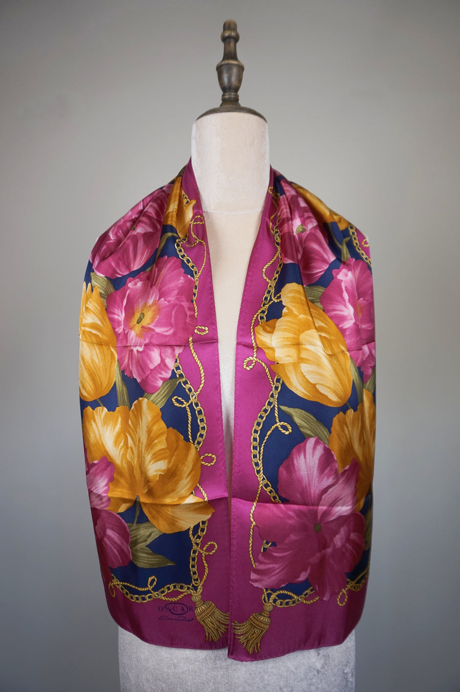 WSS-5841 Plum Flower Feast Silk Scarf ( long size )